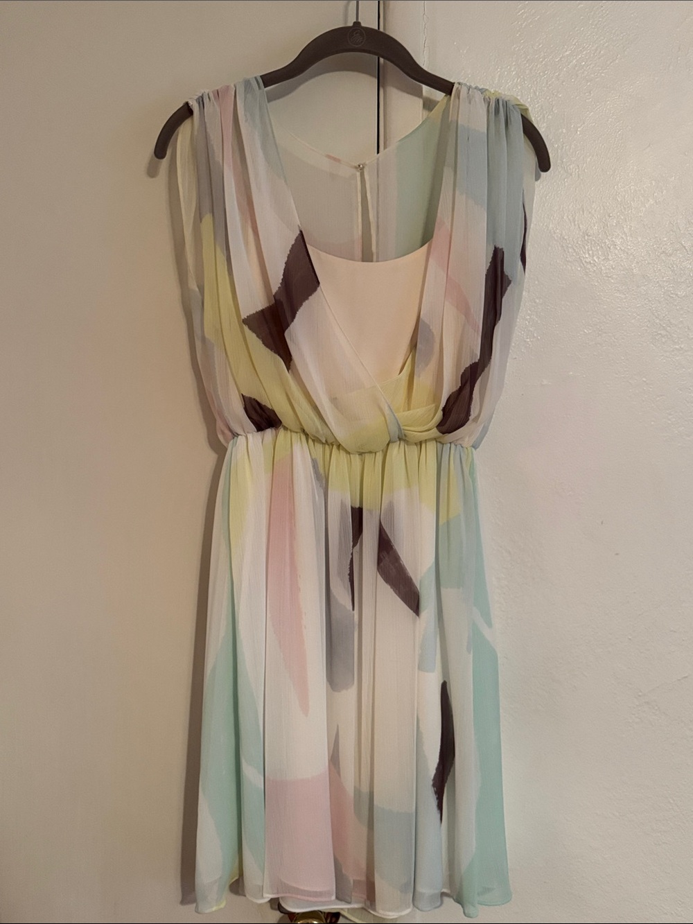 Chiffon Multi-Color Sleeveless Mini Dress